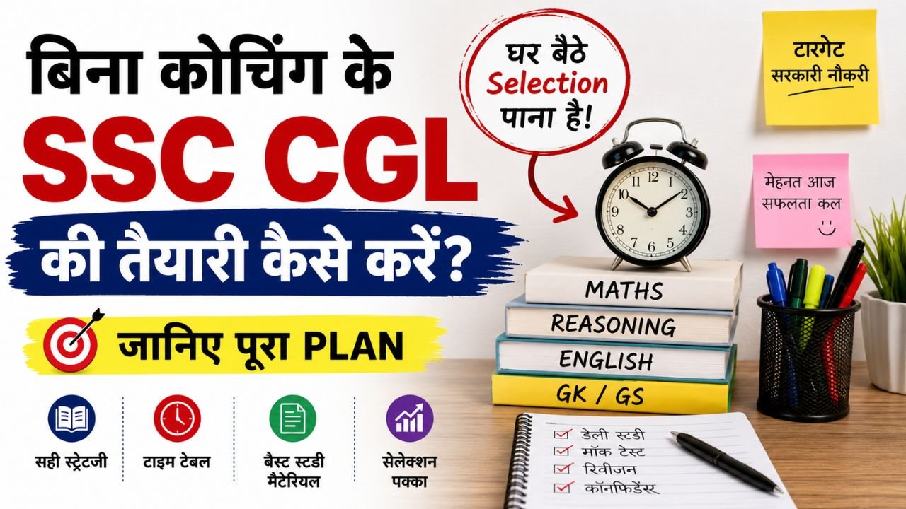 बिना कोचिंग के SSC CGL की तैयारी कैसे करें? जानिए घर बैठे Selection पाने का पूरा Plan